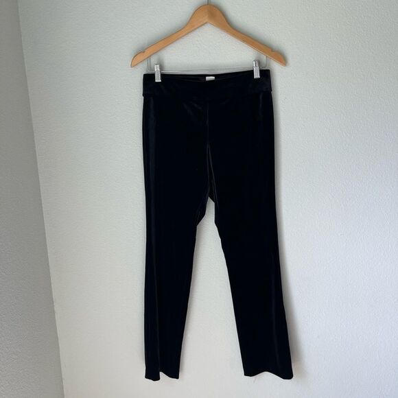 Krazy Larry Long Velvet Pull-On Pants in Black Velvet - Picture 2 of 7